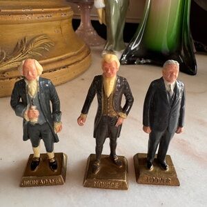 Vintage Marx Hand-Painted Plastic Presidential Figures – Adams, Monroe & Hoover